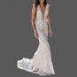 Custom Sexy Illusion Lace Applique Mermaid Wedding Gown All Sizes/Colors