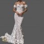 Custom 3D Floral Applique/Tulle Mermaid Wedding Gown All Sizes/Colors