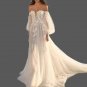 Custom Boho Lace Applique/Tulle A Line Wedding Gown All Sizes/Colors