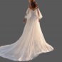 Custom Boho Lace Applique/Tulle A Line Wedding Gown All Sizes/Colors