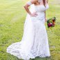 Custom Boho Crochet Lace Strapless Mermaid Wedding Gown All Sizes/Colors