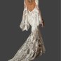 Custom Country Boho Beaded Lace Fit & Flair Wedding Gown All Sizes/Colors