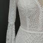 Custom Boho Fairy Take Crochet Lace Column Wedding Gown All Sizes/Colors