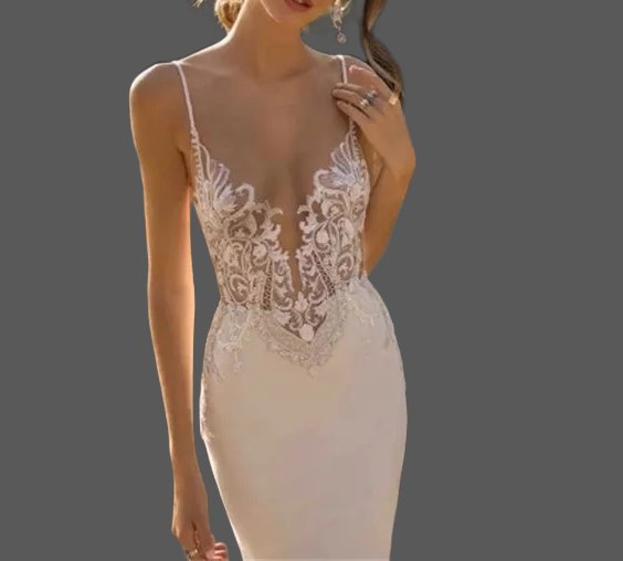 Custom Slinky Lace Applique/Satin Mermaid Wedding Gown All Sizes/Colors
