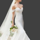 Custom Satin & Lace Trumpet Convertible Wedding Gown All Sizes/Colors