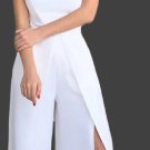 Custom Strapless Satin  Slit Leg Wedding Jumpsuit All Sizes/Colors