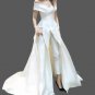 Custom Satin Wedding Off Shoulder Jumpsuit w/ Train