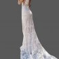 Custom Sexy Illusion Lace Applique Mermaid Wedding Gown All Sizes/Colors