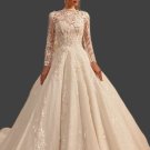 Custom Crystal Illusion Lace/Tulle Bal Wedding Gown All Sizes/Colors
