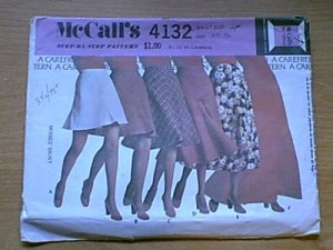 Skirt 6 Lengths McCalls Sewing Pattern 4132  W24 L33.5 Uncut