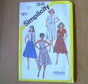 Misses Top Blouse or Dress Simplicity Sewing Pattern 5845 Sz 10 Miss Uncut