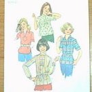 Young Jr / Teens Pullover Tops Simplicity Sewing Pattern 7809 Sz 9/10 Uncut