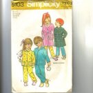 Childs Robe & PJs Pajamas Simplicity Pattern 5103 Sz 4 Cut