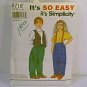 Childs Pants & Lined Vest Simplicity Sewing Pattern 8716 Sz 2 - 6X Uncut