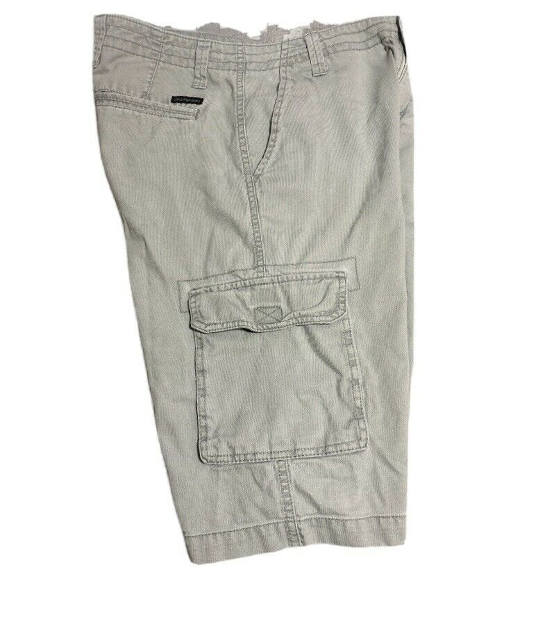 Kids Boys CALVIN KLEIN Gray Slim Fit Cotton Cargo Shorts 28x18L&acirc;��  Size 18