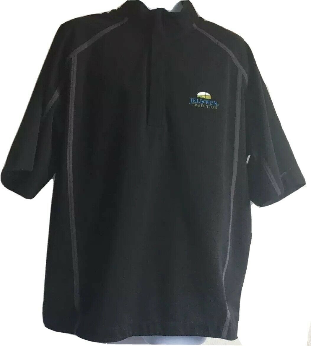 Nike Golf Jeld Wen Tradition Fit Storm Dry Fit 1/4 Up Zip Short Sleeve Black XL