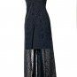 NEXT UP Sheer Black Silver Sparkle Overlay Long Evening Lace Dress Size L