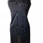 NEXT UP Sheer Black Silver Sparkle Overlay Long Evening Lace Dress Size L