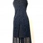 NEXT UP Sheer Black Silver Sparkle Overlay Long Evening Lace Dress Size L