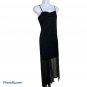 NEXT UP Sheer Black Silver Sparkle Overlay Long Evening Lace Dress Size L