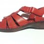 Angel Steps Wide Red Leather Suede Soft Sole Strap Women Sandals Size 6.5