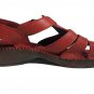 Angel Steps Wide Red Leather Suede Soft Sole Strap Women Sandals Size 6.5