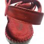 Angel Steps Wide Red Leather Suede Soft Sole Strap Women Sandals Size 6.5