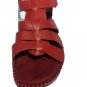 Angel Steps Wide Red Leather Suede Soft Sole Strap Women Sandals Size 6.5