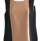 J Crew Wool Crepe Colorblock Sleeveless Top, Size 4 Black Brown Small