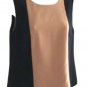 J Crew Wool Crepe Colorblock Sleeveless Top, Size 4 Black Brown Small