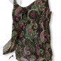 RDI Women Top Camisole Blouse Sleeves Adjustable Strap Wrinkle Free Size Small