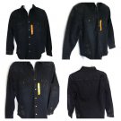 Zara Man Navy Blue ripped denim jacket distressed front pockets Size L