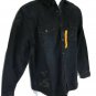 Zara Man Navy Blue ripped denim jacket distressed front pockets Size L
