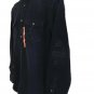 Zara Man Navy Blue ripped denim jacket distressed front pockets Size L