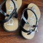 Bebe Black Rhinestone Girls Sandals Thongs Filo Flood Toddlers Size 9/10