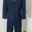 Vintage Two Piece Pant Coat Suit Office Women’s Medium Navy Blue Petites 27x30