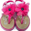 Bebe Hot Pink Girls Sandals, Size S (5/6) Flower