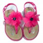 Bebe Hot Pink Girls Sandals, Size S (5/6) Flower