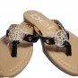 Bebe Black Slip On Girls Sandals Size 1 Rhinestone Letter