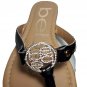 Bebe Black Slip On Girls Sandals Size 1 Rhinestone Letter