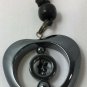 Charcoal HEMATITE Heart NECKLACE PENDANT