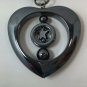 Charcoal HEMATITE Heart NECKLACE PENDANT