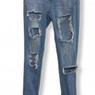 VIP Jeans Denim Light Blue Wash, Ripped Size 5-6 29x36” See Pic Flaw