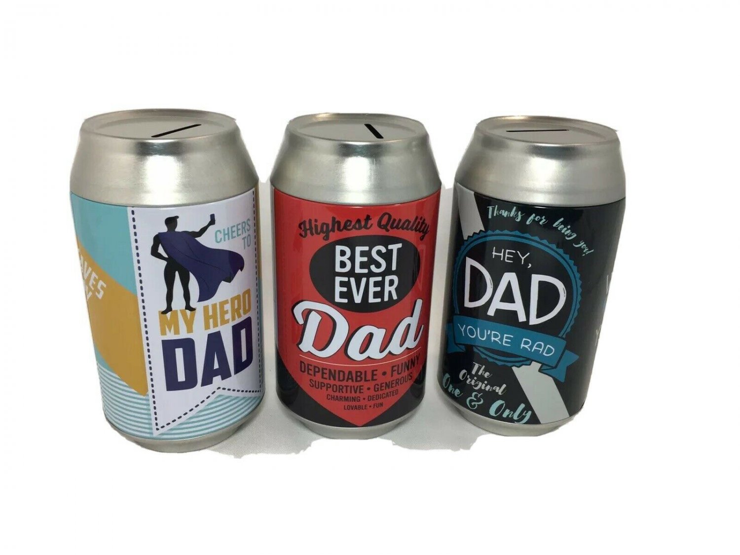 NEW &acirc;��DAD&acirc;�� BEER CAN NOVELTY COIN BANK BDay GIFT REMOVABLE LID