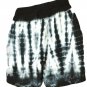 Island Beach Tie Dye Elastic Waist  Black  Sexy Mini Shorts Size L Beach Casual