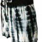 Island Beach Tie Dye Elastic Waist  Black  Sexy Mini Shorts Size L Beach Casual