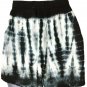 Island Beach Tie Dye Elastic Waist  Black  Sexy Mini Shorts Size L Beach Casual