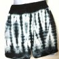 Island Beach Tie Dye Elastic Waist  Black  Sexy Mini Shorts Size L Beach Casual