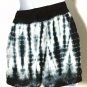 Island Beach Tie Dye Elastic Waist  Black  Sexy Mini Shorts Size L Beach Casual