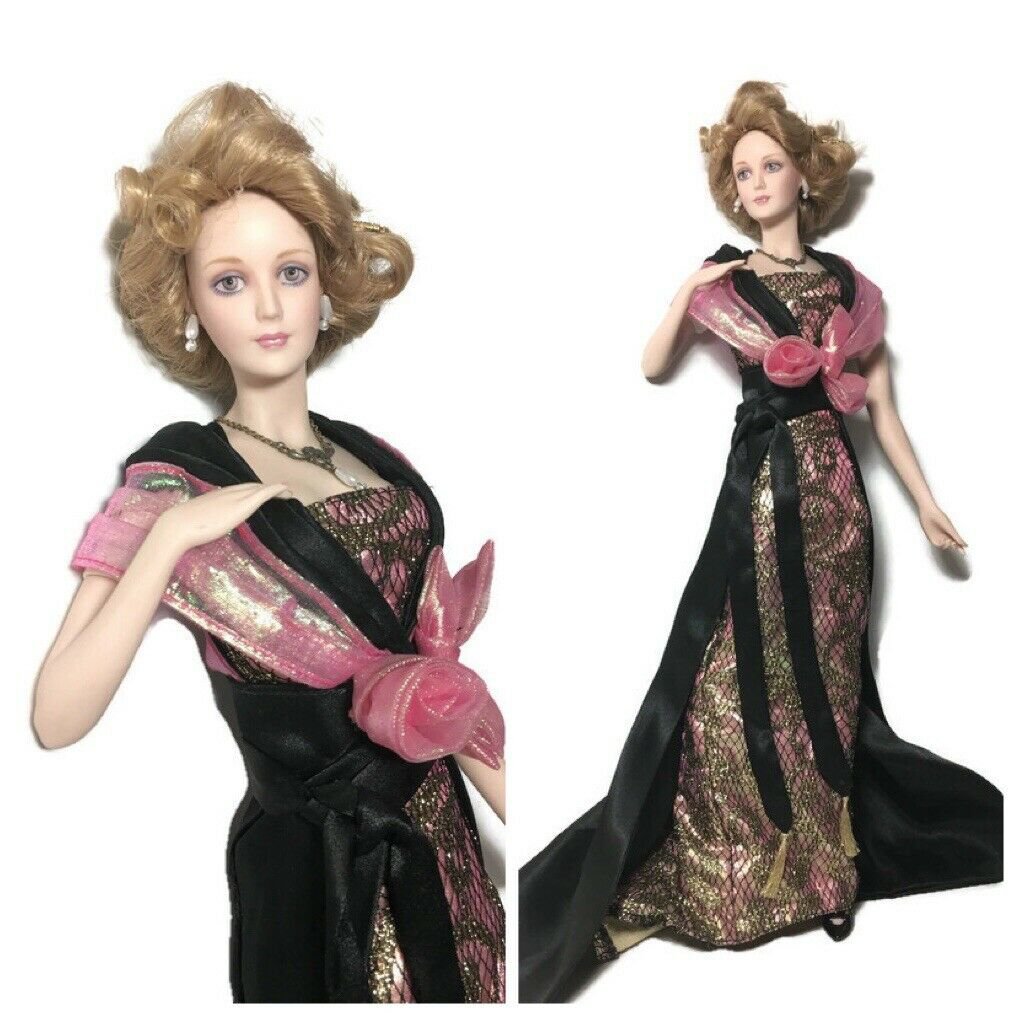 Franklin Mint Porcelain Doll Collection Bernice Mowry Victorian Era Gown Vintage